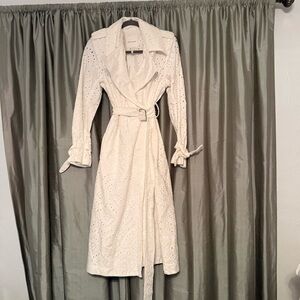Avec Les Filles Bagatelle Eyelet Trench Coat 100% Cotton